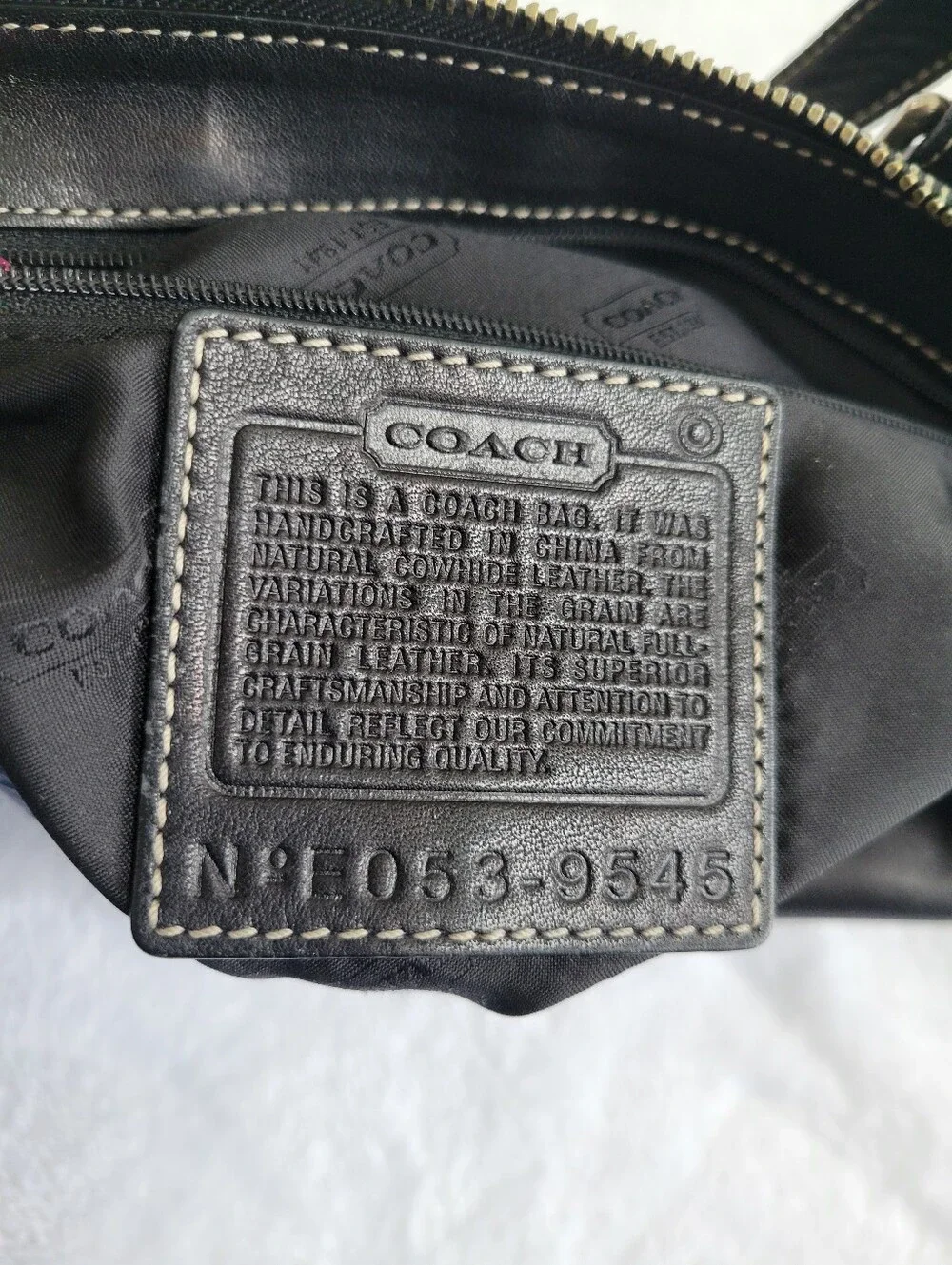 Coach Legacy 9545 Vintage Black Leather Zip Top Satchel Tote Bag Y2K Buckle